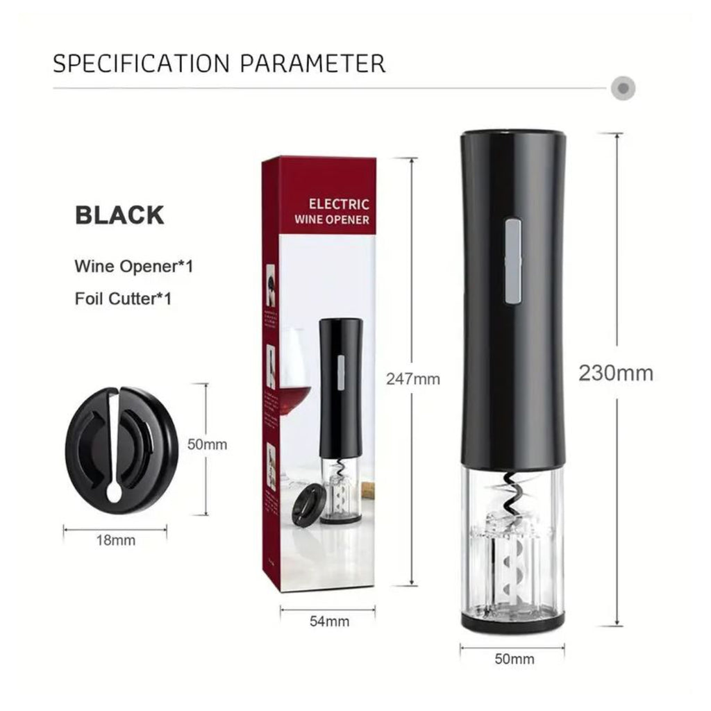 Sacacorchos recargable USB destapa Vinos COLOR NEGRO